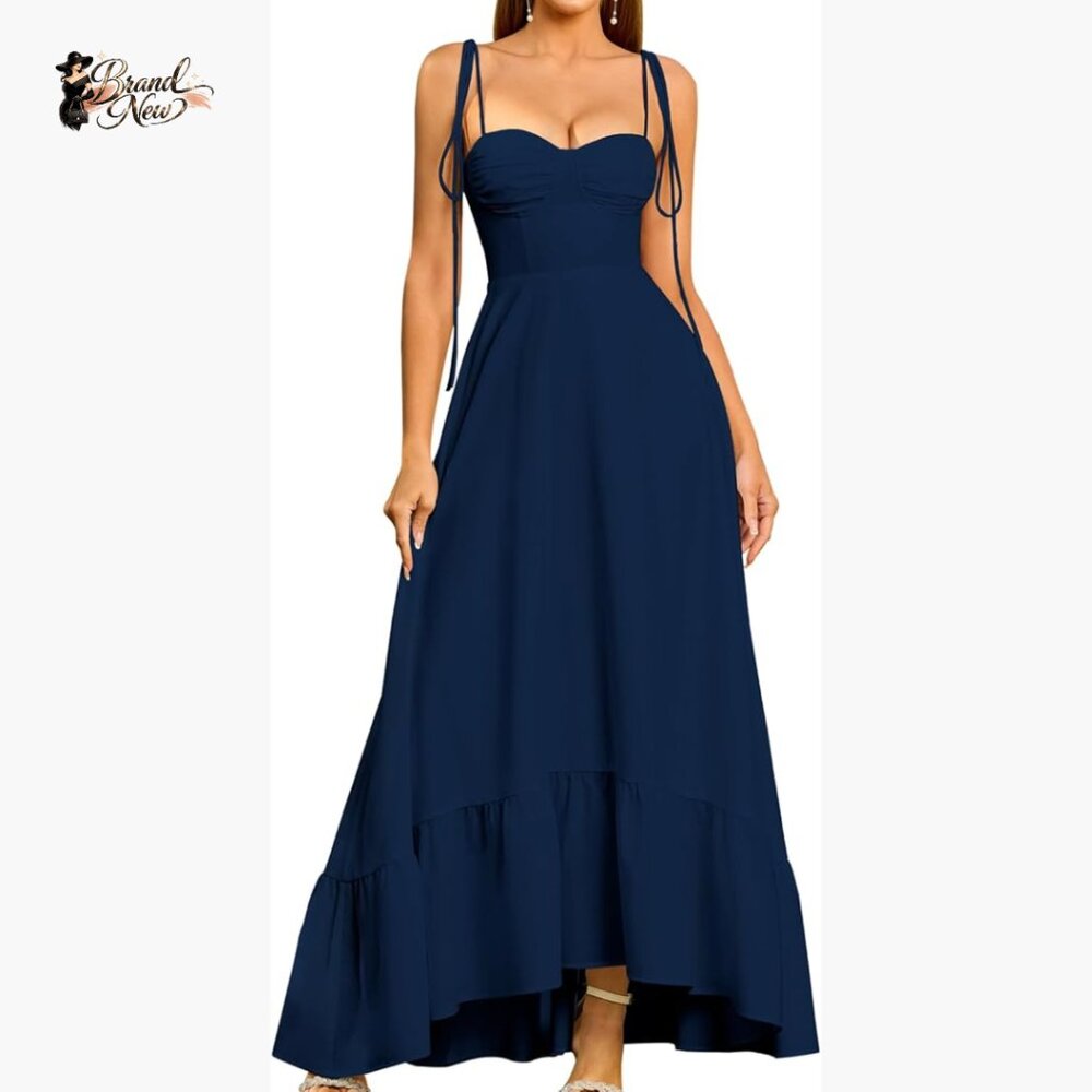 Polyester Elastane Smocked Back Spaghetti Strap M… - image 1